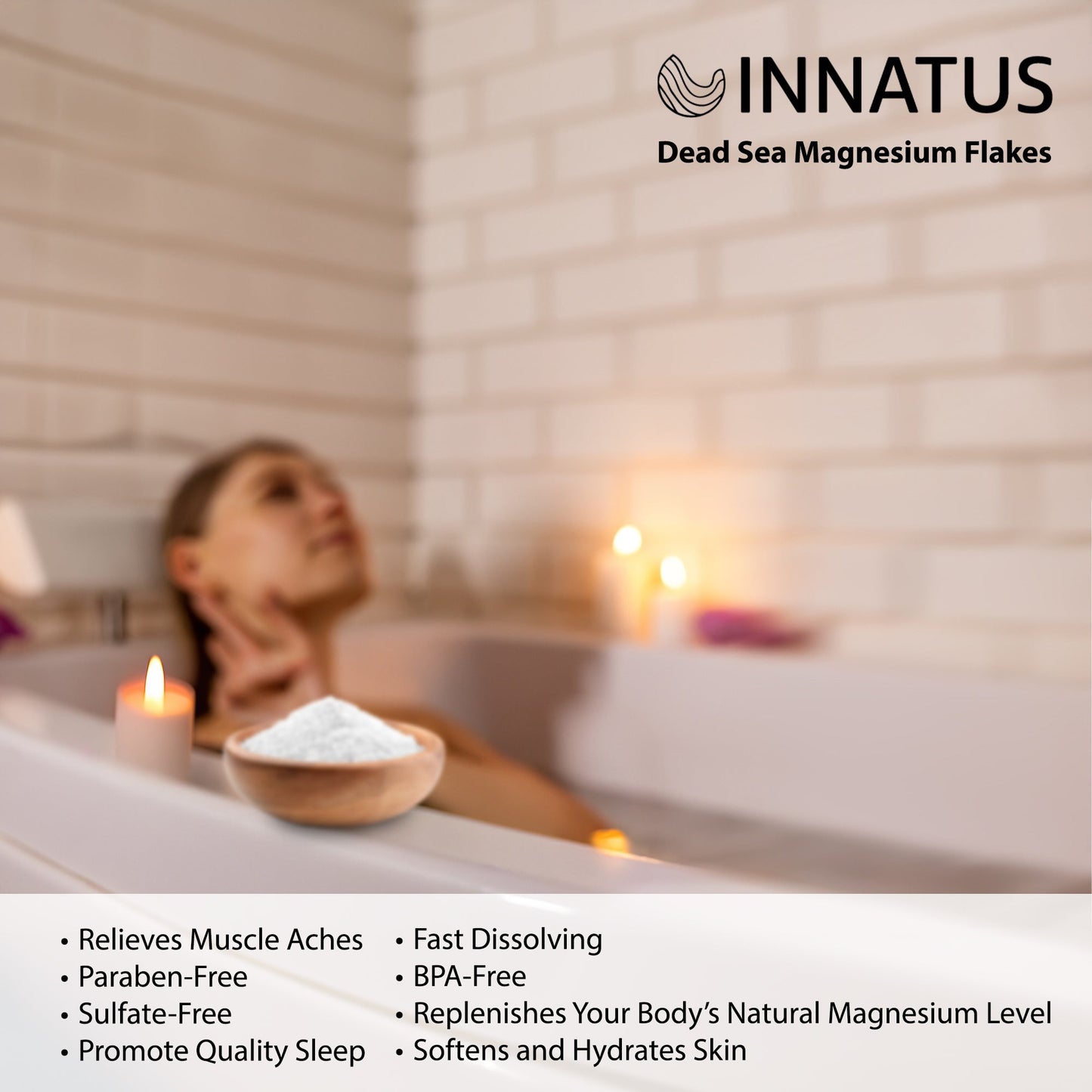 Pure Dead sea magnesium flakes Peace of Mind  soak